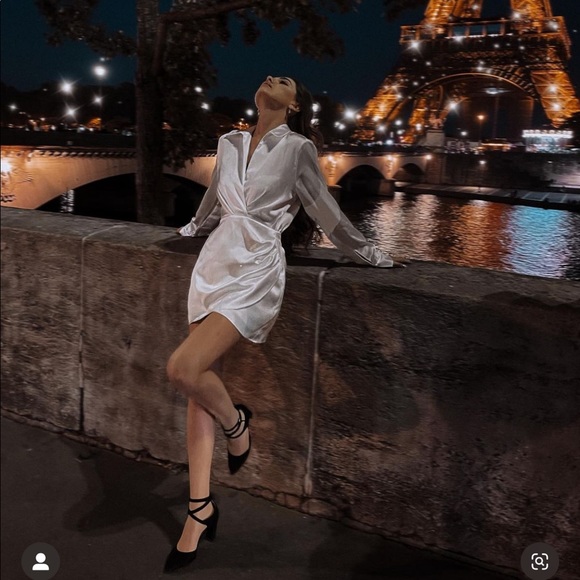 ZARA SHORT SATIN EFFECT DRESS - Picture 7 of 16